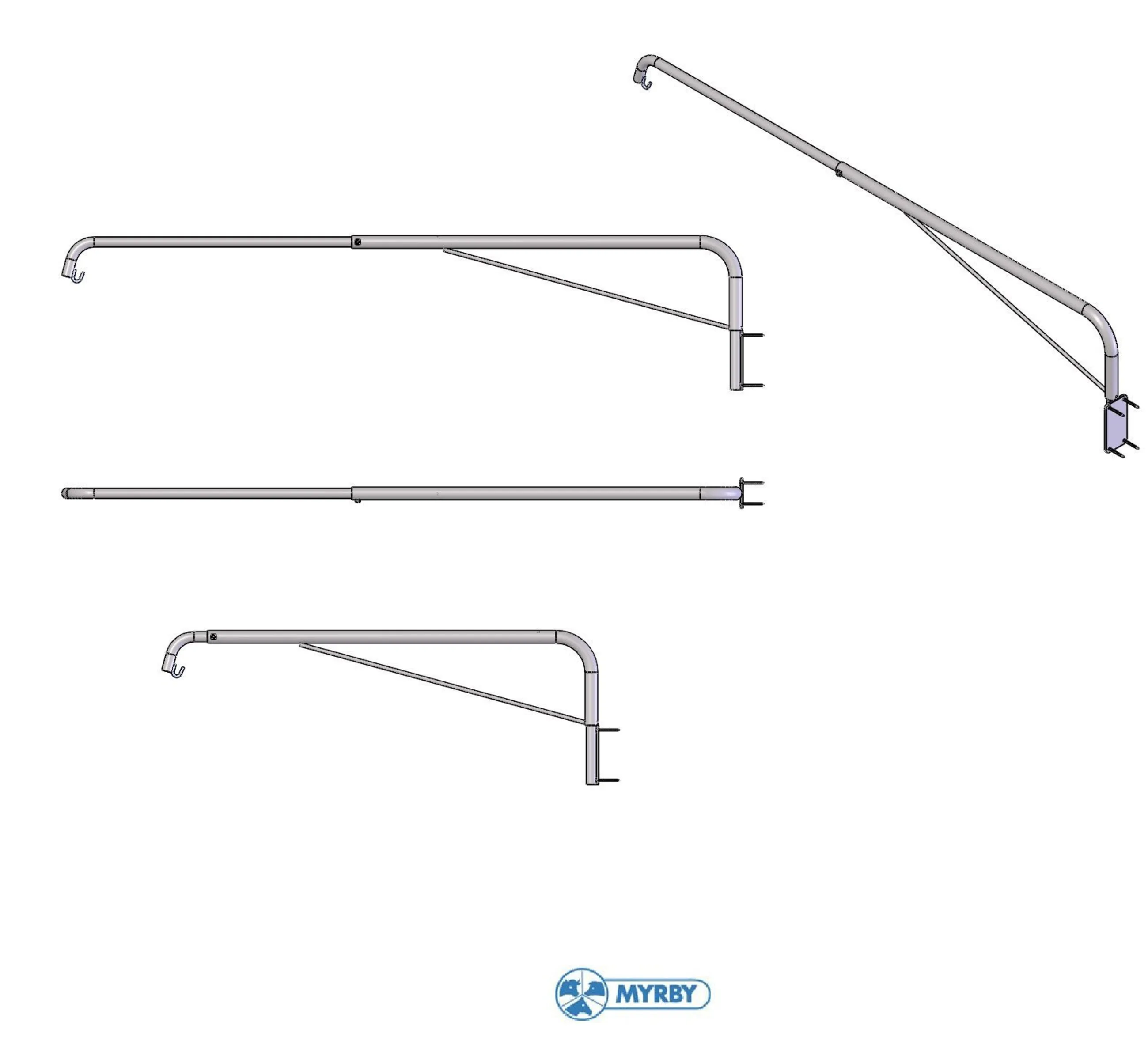 Spolarm 150-240 cm teleskopisk 3 Galvad - Bild 2