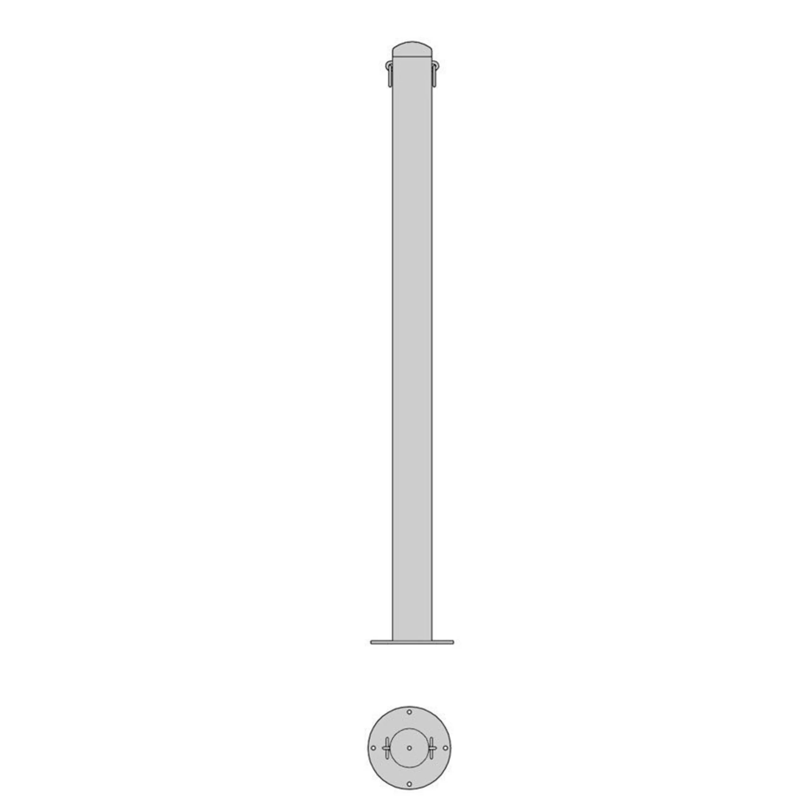 Uppställningsstolpe Ø114 H=1700 mm med Skruv - 41198