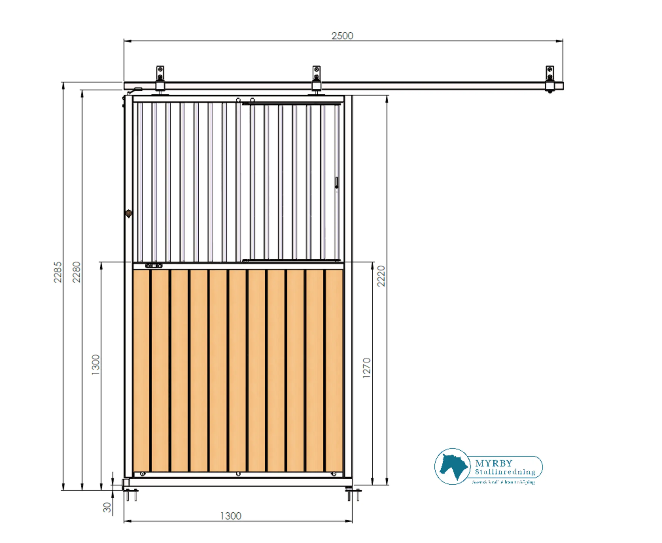 Optimal3 Skjutdörr till Vägg Komplett Gran - 88401-Q60-B