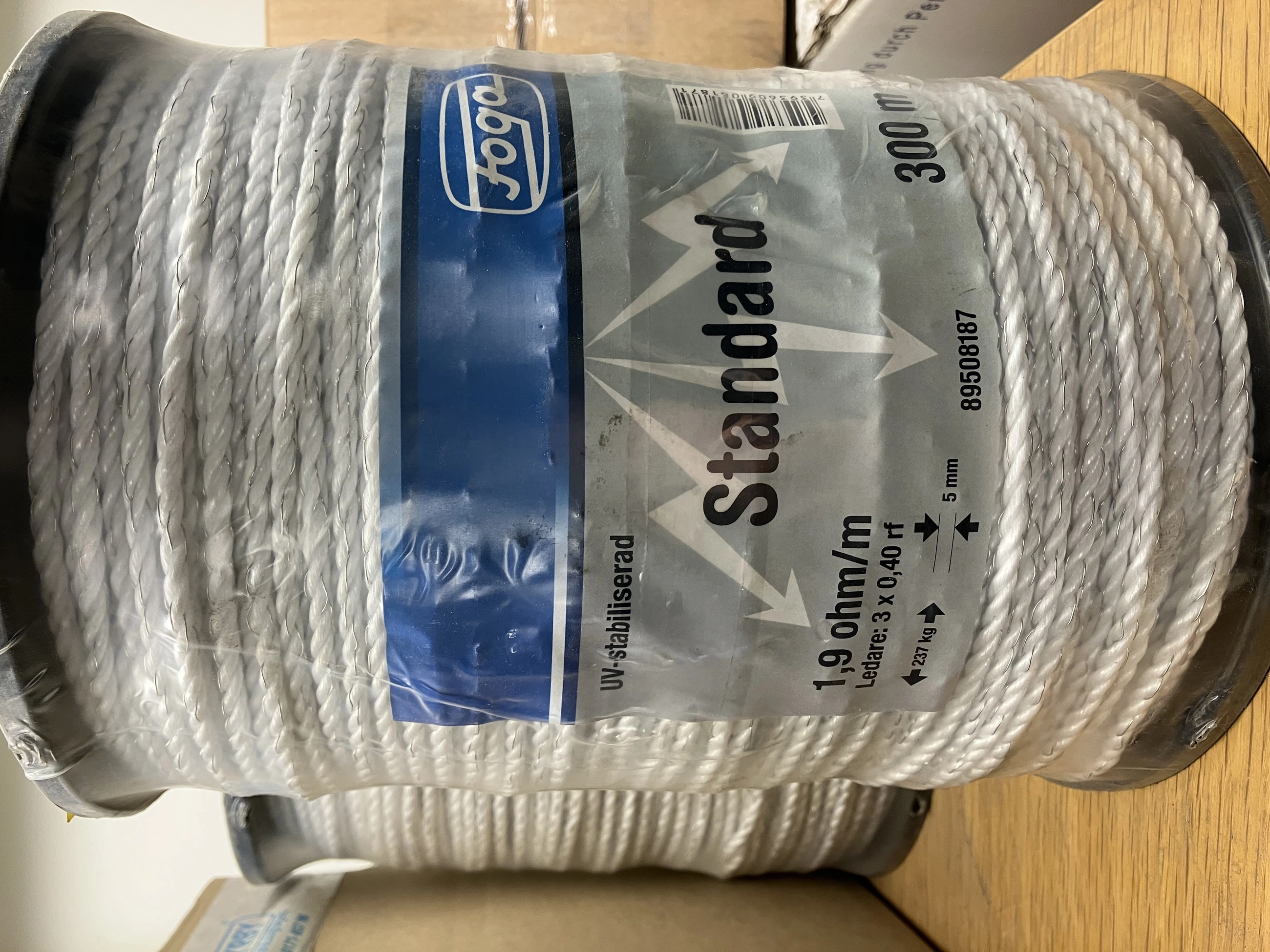 Elrep 5 mm Vit: 300 m på Spole - 48043