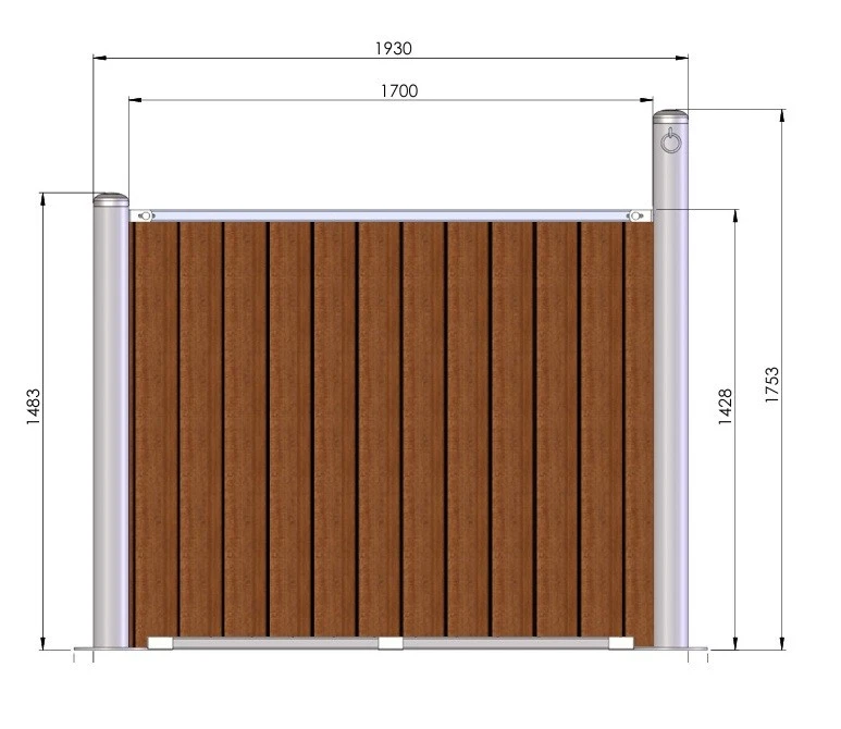 Uppställningsvägg H=1428 L=1930 Brun Plast - 41243-E32-1700