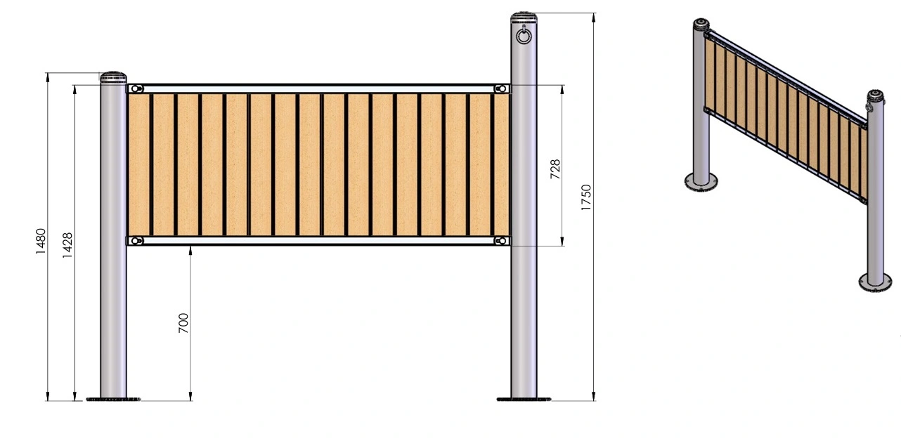 Uppställningsvägg H=1428 L=1930 Gran - 41248-KB-1700